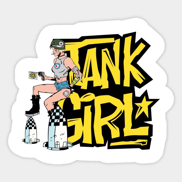 Tank Girl Pinup Sticker by AngoldArts